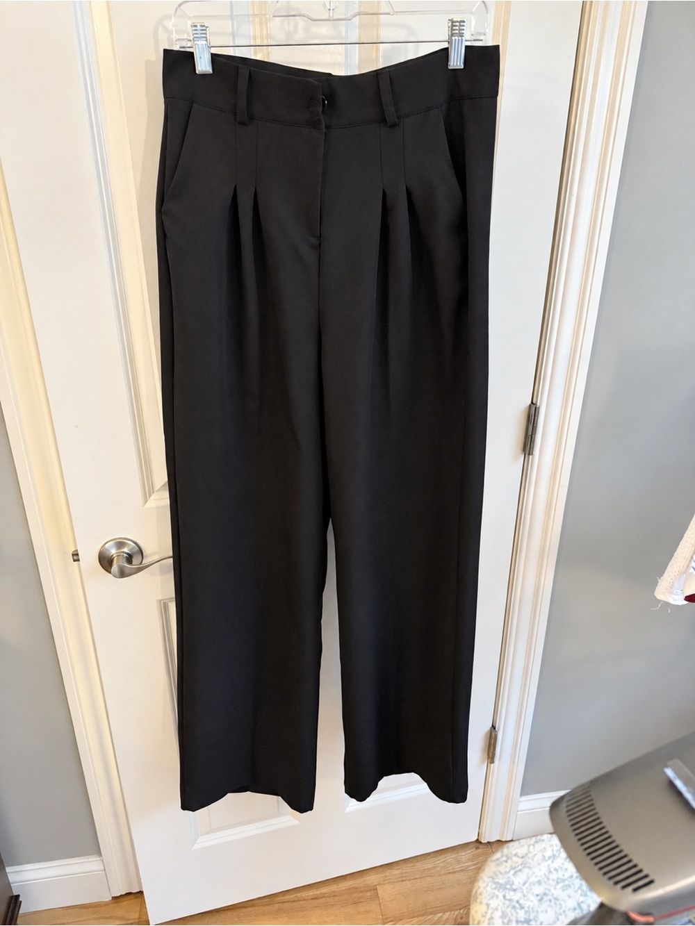 SHEIN Tall Classic High-Waist Black Wide-Leg Pants